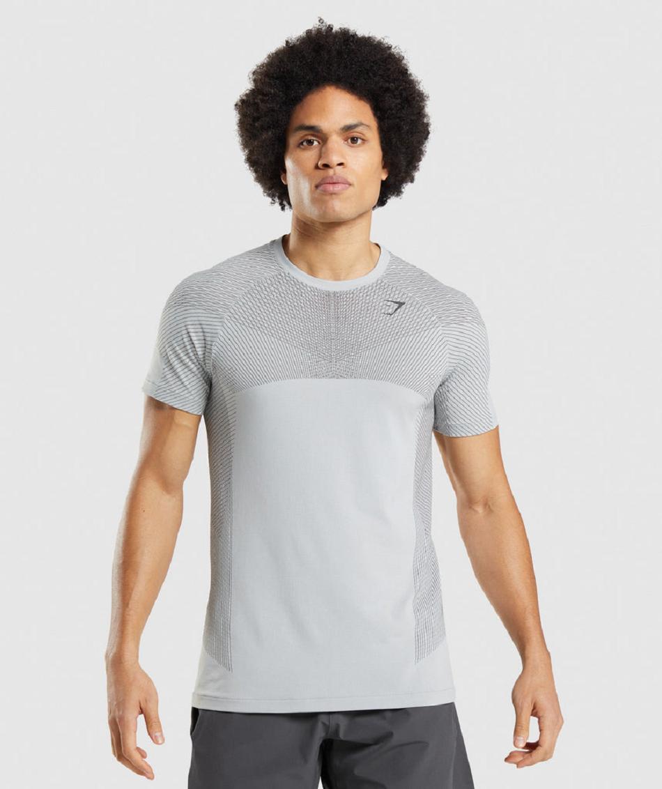 T Shirts Męskie Gymshark Apex Seamless Głęboka Szare Czarne Szare | PL 3920ILH